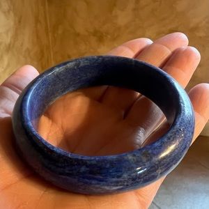 Inner Diameter 56 MM Natural Lapis Lazuli Gemstone Bangle Bracelet